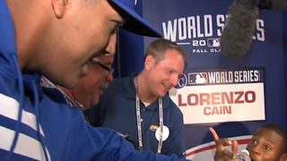 Salvador Perez Torments Lorenzo Cain During Media Session